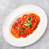 Фото к позиции меню Карпаччо из томатов и печеного перца с трюфельным понзу