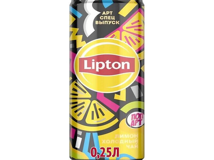 Lipton Чёрный чай с лимоном в банке