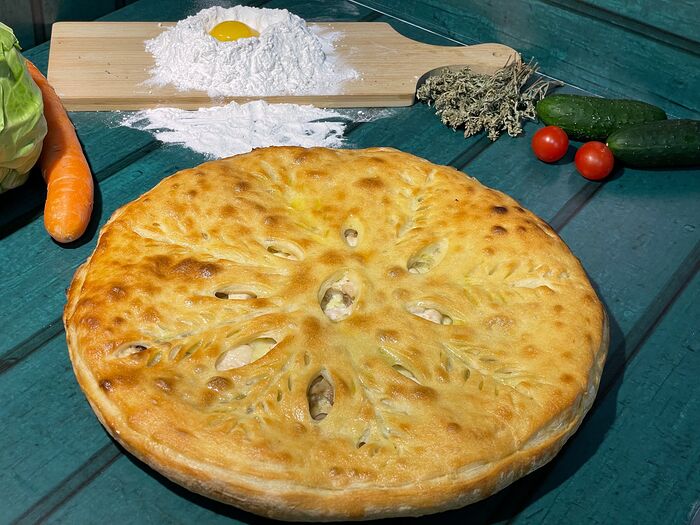 Осетинский пирог с сыром и чабрецом