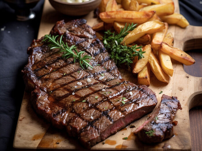 Grilled t-bone and chips
