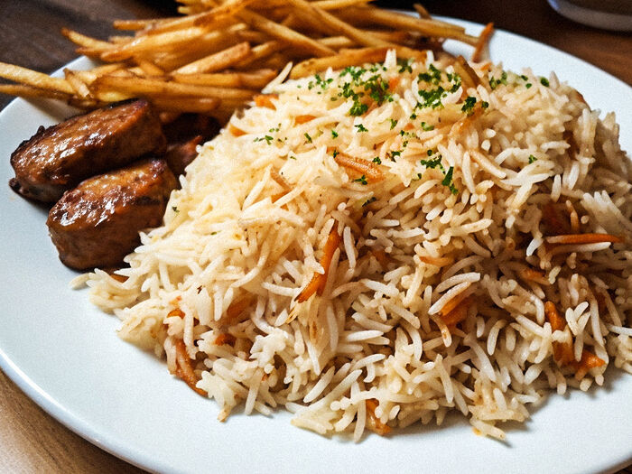 Rice with Hungarian sausage