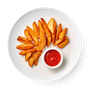 Фото к позиции меню Малая порция Картофельные дольки с кетчупом