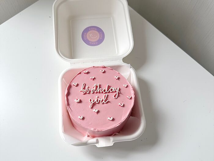 Бенто-торт №7 розовый Ваниль-клубника Birthday girl