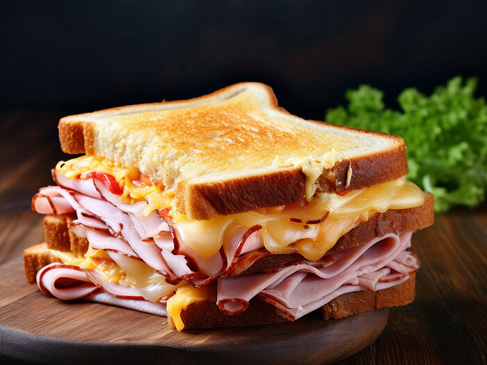 Chinnis ham and cheese loaded sarmie