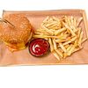 Фото к позиции меню Мини чизбургер с курицей и картофелем фри