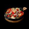 Фото к позиции меню Горячая сковорода с овощами в соусе терияки