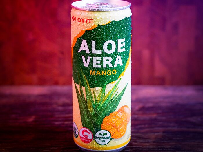 Lotte Aloe Vera манго, напиток с кусочками алоэ