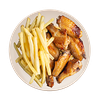 Фото к позиции меню Куриные крылышки с картофелем фри