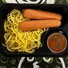 Фото к позиции меню Сосиски отварные со спагетти и соусом