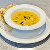Фото к позиции меню Крем-суп тыквенный с креветками