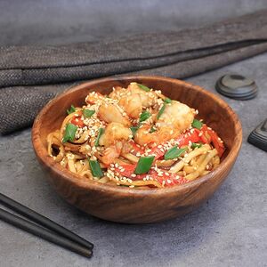 Wok с тигровой креветкой