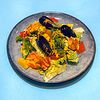 Фото к позиции меню Тропический салат с креветками и мидиями