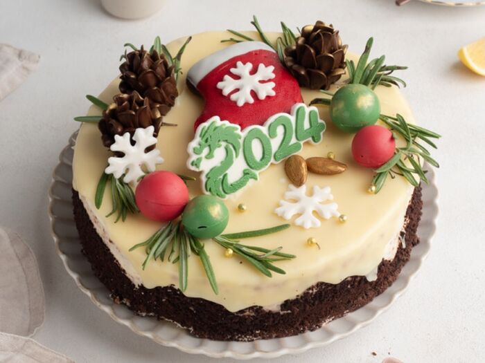 Новогодний торт Сливочно-миндальный