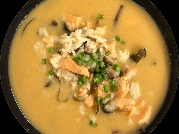 Мисо-суп с лососем и рисом