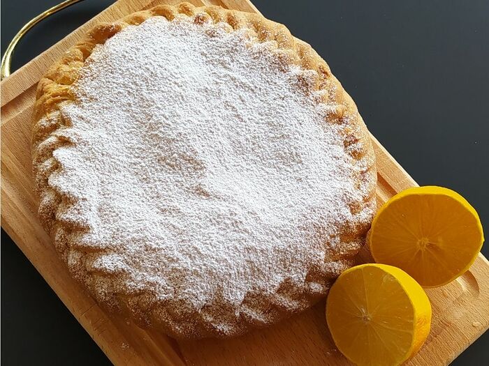 Пирог трехслойный лимонно-ореховый