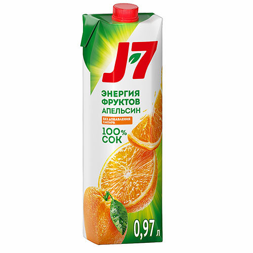 Сок J7 Апельсиновый с мякотью 970мл
