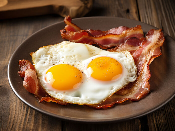 Fried eggs or bacon