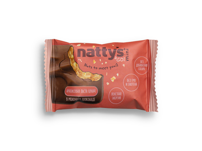 Nattys Mini Crunchy с арахисовой хрустящей пастой