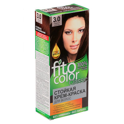 Краска для волос fito color classic, 115 мл, тон 3.0 темный каштан