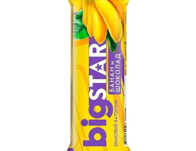 Диабетический Батончик Big Star злаковый банан-шоколад 40г