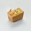 Фото к позиции меню Крем-суп сырный в хлебном горшочке с креветкой