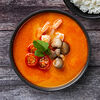 Фото к позиции меню Суп Том Ям с креветкой и рисом