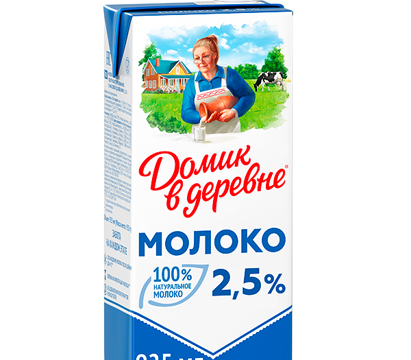 Молоко стерилизованное Домик в деревне 2.5% 950г