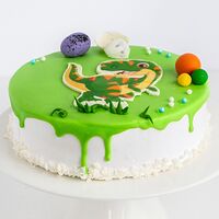 Торт Детский Дракоша творожный с клубникой