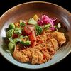 Фото к позиции меню Торикацу со свежими овощами и курицей