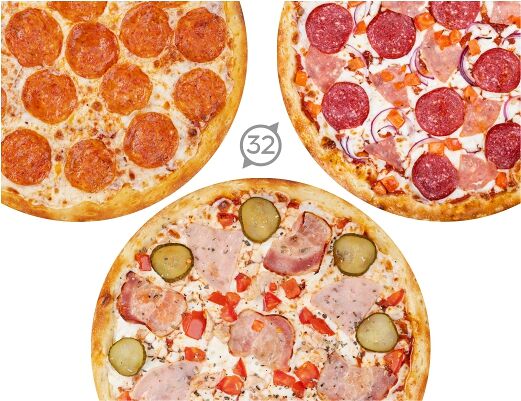 Комбо 3 пиццы 32 см сборная, пепперони, вкусная