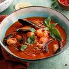 Фото к позиции меню Батумский томатный суп с морепродуктами