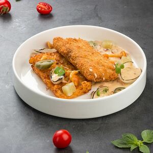 Котлета из кабана с толчёнкой и грибным соусом