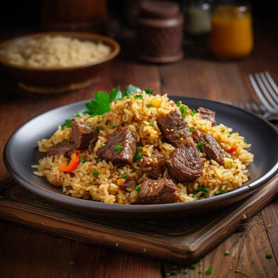 Fried rice beef
