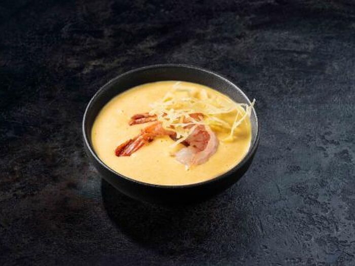 Сырный суп с креветкой