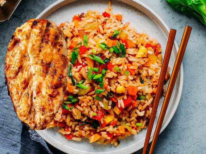 Vegetable Fried Rice with Breast Chicken