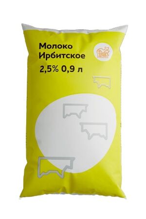 Молоко пастеризованное Ирбит 2,5% 0,9л