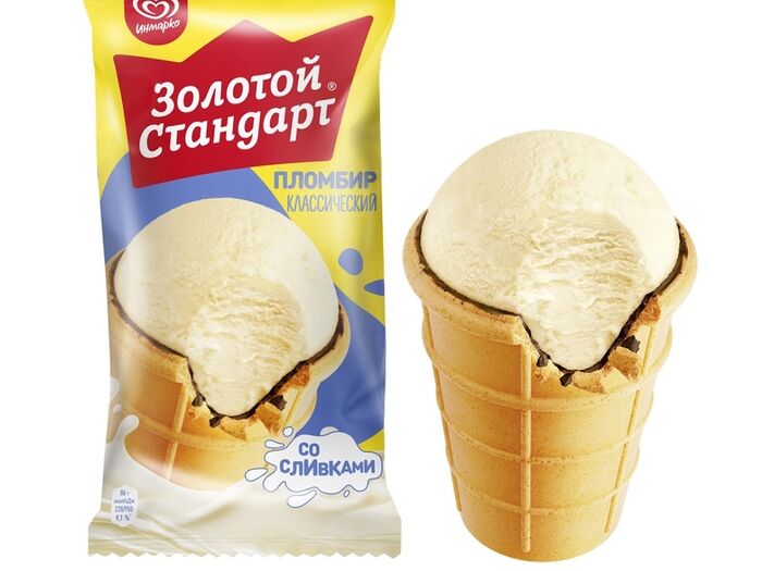 Мороженое Золотой стандарт Пломбир