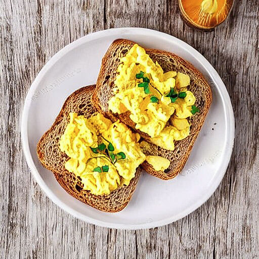 Scrambled eggs on toast