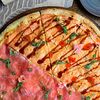 Фото к позиции меню Пицца Карпаччо с лососем и тунцом