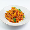 Фото к позиции меню Спагетти с камчатским крабом в томатном соусе