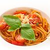 Фото к позиции меню Спагетти Classico с томатами базиликом и чесноком
