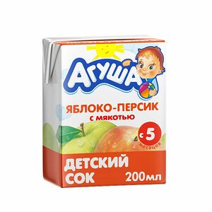 Сок Детский Яблоко-Персик Агуша