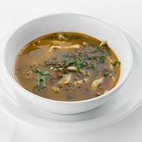 Суп из чечевицы с кальмарами