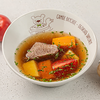 Фото к позиции меню Суп с говядиной, молодым картофелем и узбекскими томатами