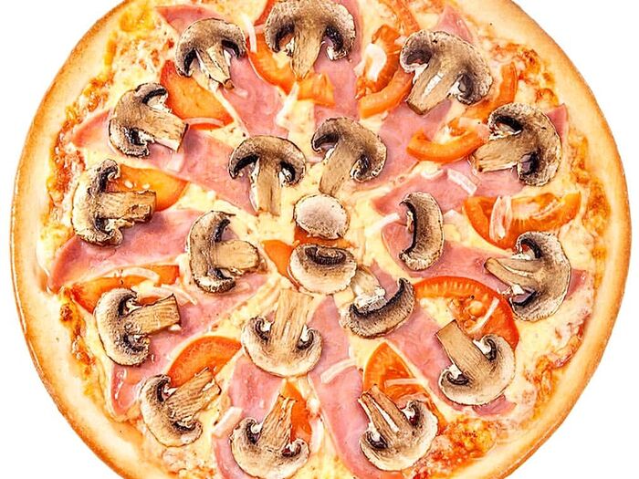 Пицца с ветчиной и грибами 35 см