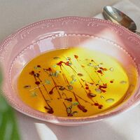 Суп из тыквы с тигровыми креветками