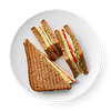 Фото к позиции меню Сэндвич с индейкой, соусом песто и омлетом Из Лавки