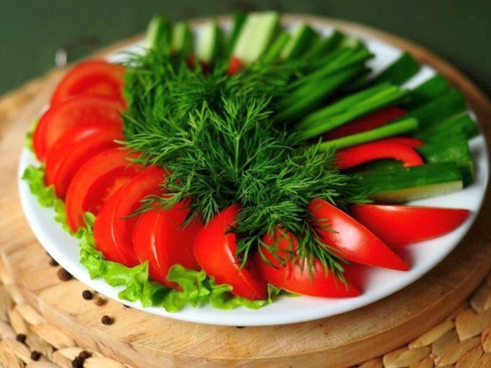 Салат свежая нарезка зелень
