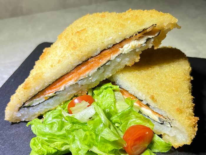 Оши-сэндвич с лососем