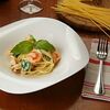 Фото к позиции меню Спагетти с креветками и шпинатом